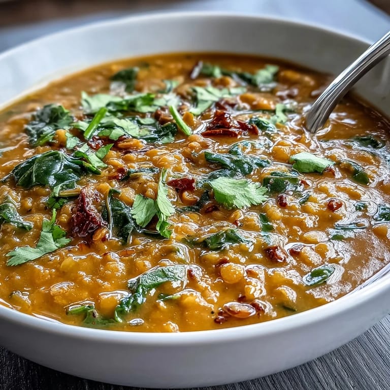 Aromatic Indian Dhal with coconut milk served alongside perfectly roasted cumin cauliflower florets.