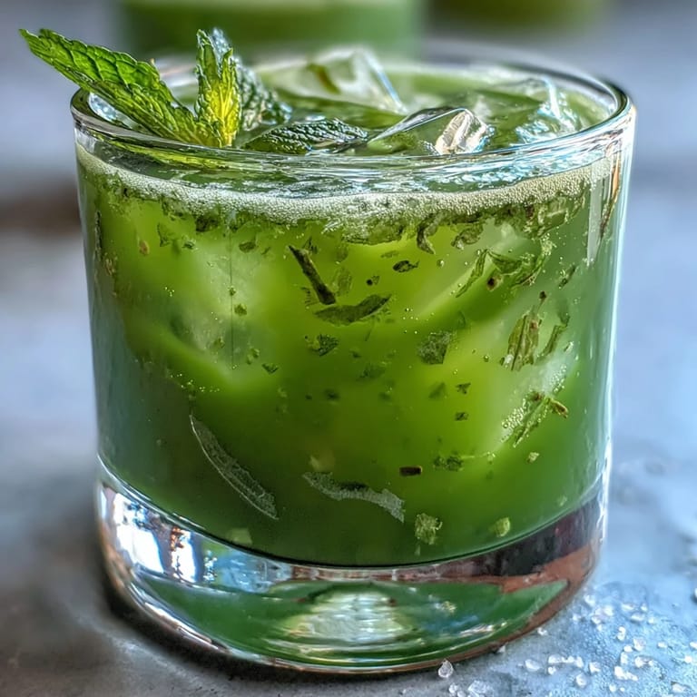 A top-down view of the Blender of Celery Ginger Lemon Juice, showing celery stalks, fresh ginger slices, lemon wedges, mint, and ice ready to be blended.  