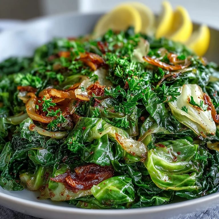 Serve this easy vegan Sautéed Cabbage With Garlic and Mediterranean Spices warm as a simple weeknight side.