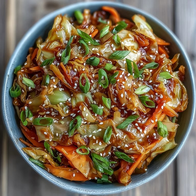 Freshly prepared hot and sour cabbage with a glossy, spicy sauce, steaming in a wok and ready to pair with steamed rice or grilled meats.