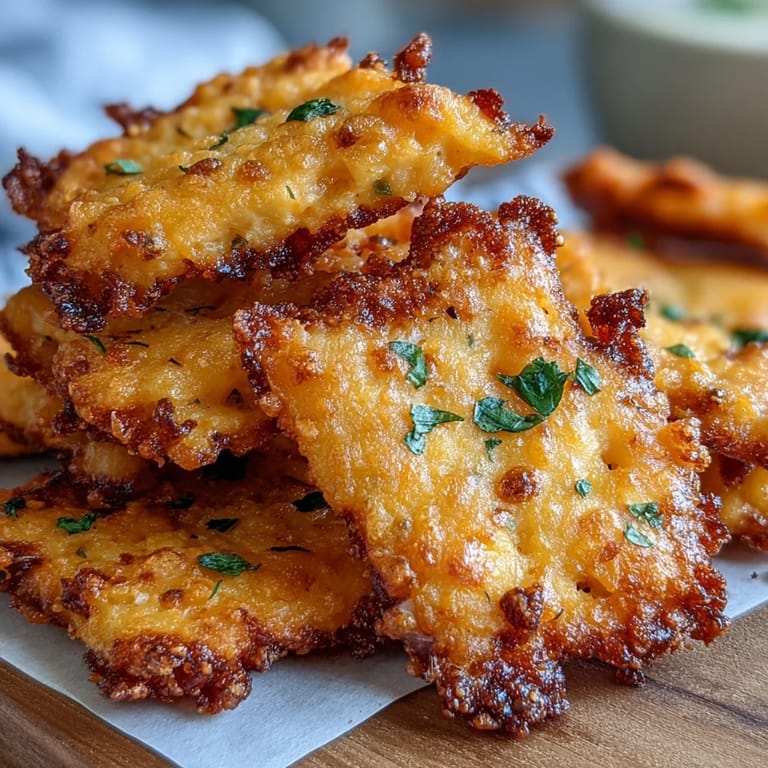 Homemade spicy Cheez-Its featuring cheesy sourdough base, fresh jalapeño, and paprika, ideal for dipping or solo munching.