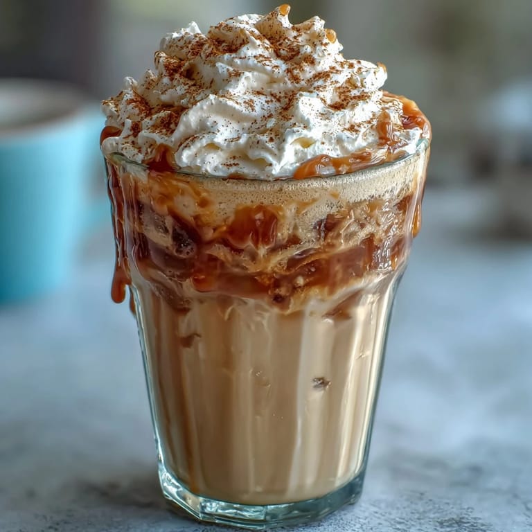 A refreshing vanilla bean frappuccino protein shake topped with whipped cream and a sprinkle of cinnamon.