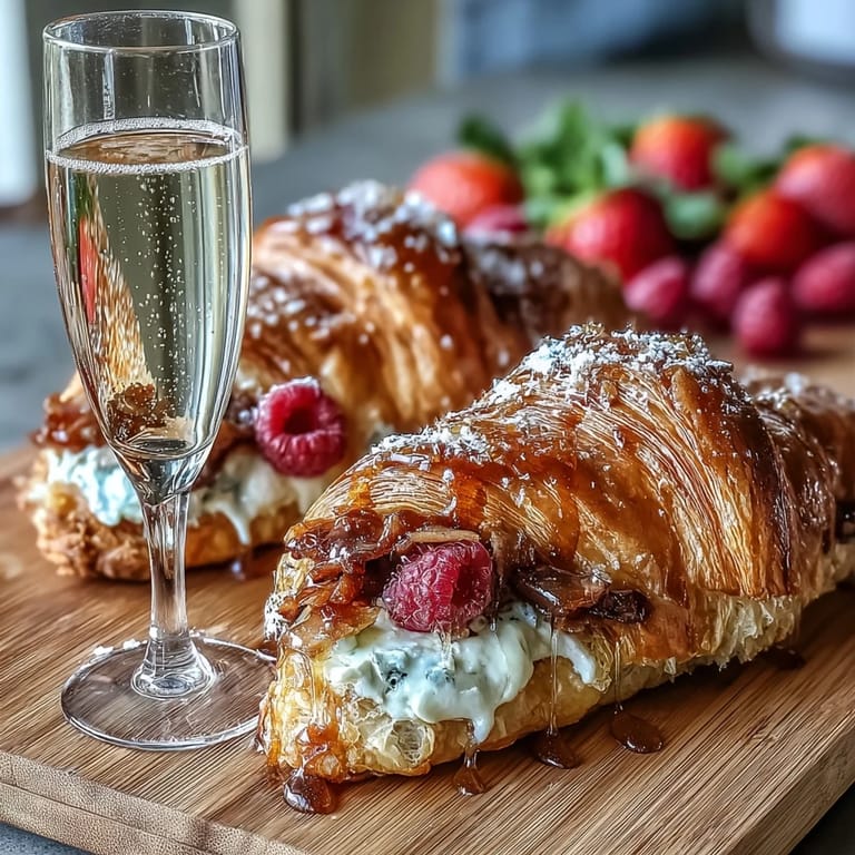 Beautiful Mothers Day brunch display featuring golden pastries, vibrant fruit, and classic orange mimosas on a large serving board.
