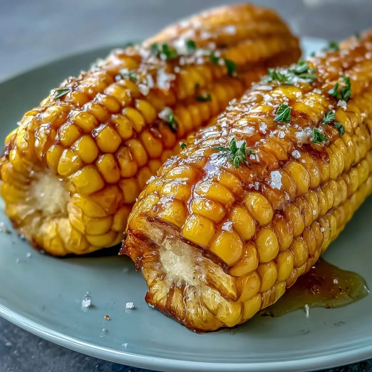 Fresh ears of corn cooked in the husk, delivering sweet, juicy bites perfect for slathering with butter and seasoning.