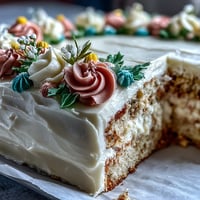 Simple First Communion Sheet Cake with Buttercream Flowers, beautifully decorated with soft pink and yellow piped blossoms and lush green leaves.
